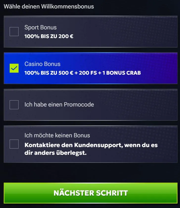 RTbet Casino Registrierung