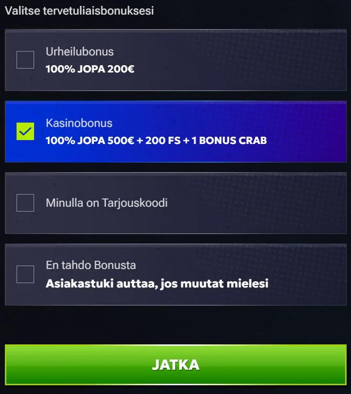 RTbet Kasinon rekisteröinti