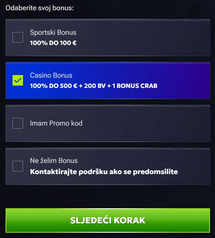 Registracija RTbet kasinu