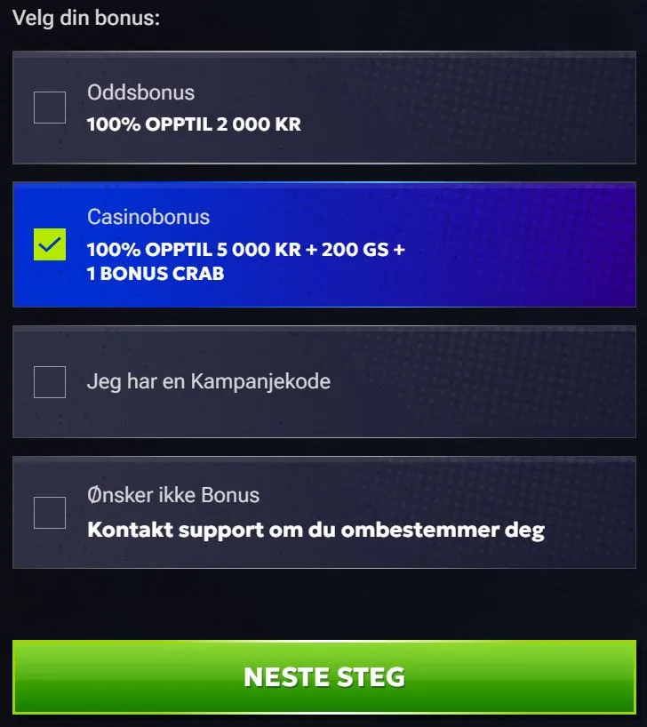 RTbet Kasinoregistrering