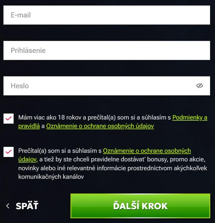 Ako sa zaregistrovať na RTbet Casino?