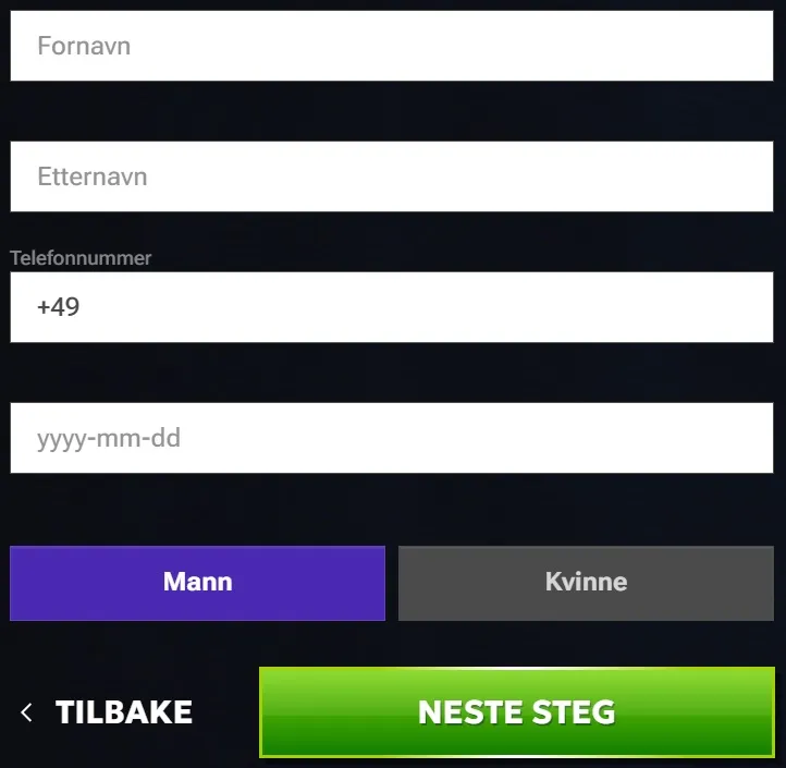 RTbet Kasinoregistrering