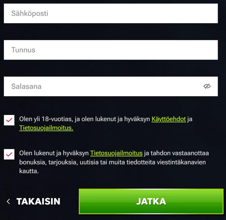 Kuinka rekisteröityä RTbet kasinolle?
