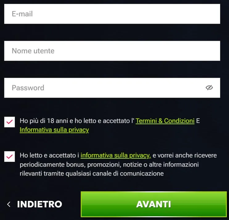 Come registrarsi su RTbet Casino?